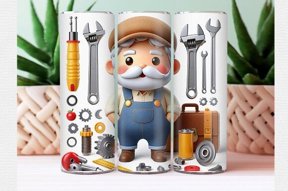 Papa Mechanic Tools Tumbler Wrap